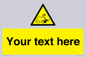 Custom warning run over by operator controlled machine